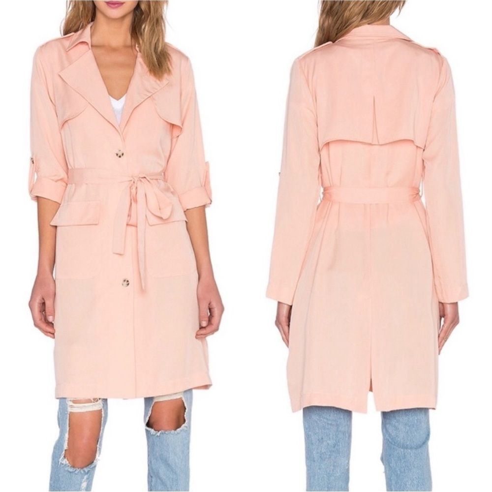 LOVERS + FRIENDS x REVOLVE Trench Coat Pink Belted Size XS
